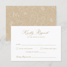Elegant Golden Modern Script Bröllop OSA Card Inbjudningar