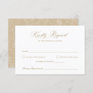 Elegant Golden Modern Script Bröllop OSA Card Inbjudningar