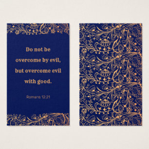 Elegant Golden Navy Blue Mönster Bible Bookmark Visitkort