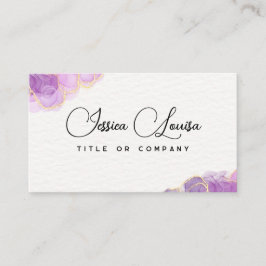 Elegant Golden och Mauve & Lila Marble Visitkort