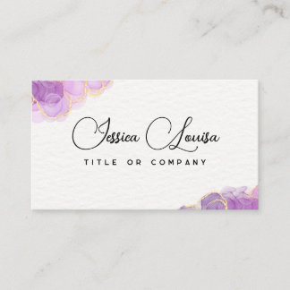 Elegant Golden och Mauve & Lila Marble Visitkort