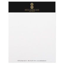 Elegant Golden Pineapple-Logotyp på svart