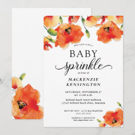 Elegant Golden Poppy Baby Sprinkle Shower Inbjudningar