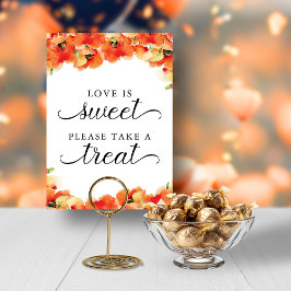 Elegant Golden Poppy Kärlek är Sweet Sign Inbjudningar