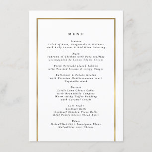 Elegant Golden Ram Menu Meny