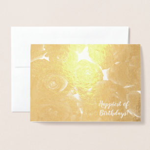 Elegant Golden Ro Birthday Önskemål Card Folierat Kort