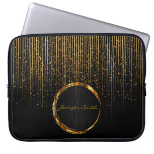 Elegant Golden Star Ljus med DIY Namn Laptop Sleeve