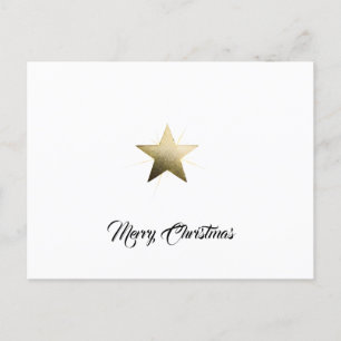 Elegant Golden Star med delikat minimalistisk glöd Helg Vykort