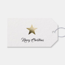 Elegant Golden Star with Delicate Glow Minimalist Presentetikett