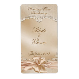 Elegant Golden Svanar Bröllop Vin-etikett Fraktsedel
