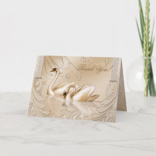 Elegant Golden Svanar Formellt tackkort
