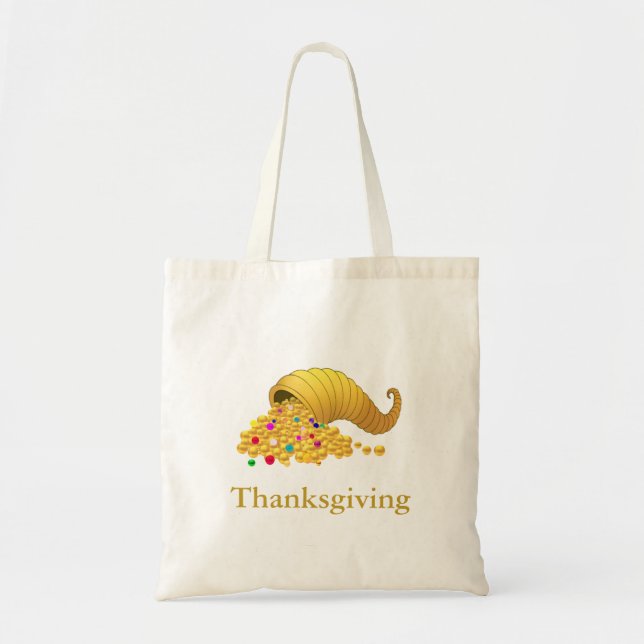 Elegant Golden Thanksgiving Cornucopy Tygkasse (Framsidan)