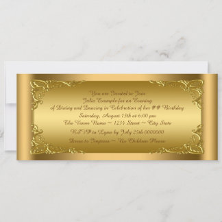 Elegant Golden Ticket Festa Inbjudningar