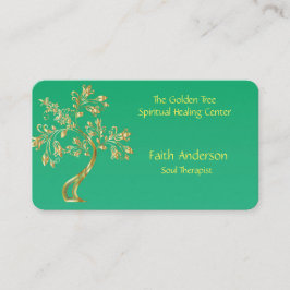 Elegant Golden Träd Andlig Healing Visitkort