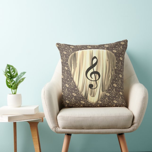 Elegant Golden Treble Clef Art Kudde (Stol)