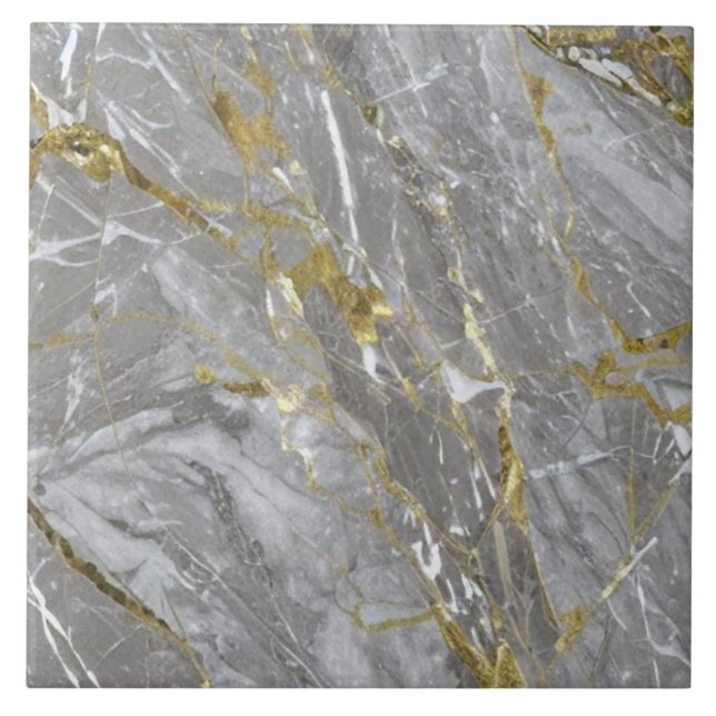 Elegant Golden Veins Marble Kakelplatta (Framsidan)