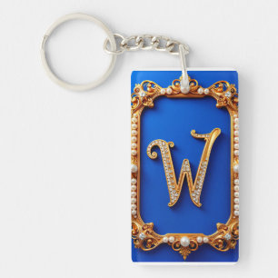 Elegant Golden W Monogram orterat med pärlor