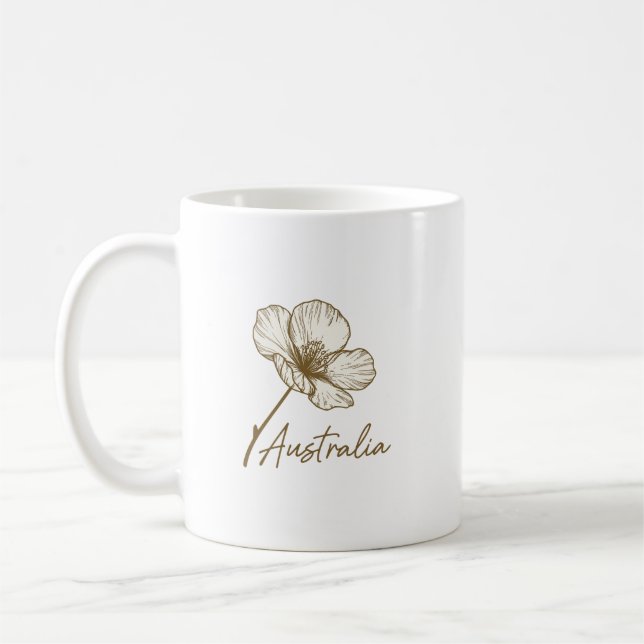 Elegant Golden Wattle Blommig Australia Day 2026 Kaffemugg (Vänster)