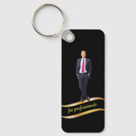 Elegant GoldPromotional Personlig Business Man Nyckelring