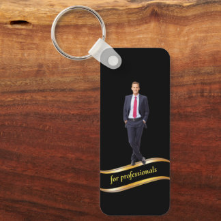 Elegant GoldPromotional Personlig Business Man Nyckelring