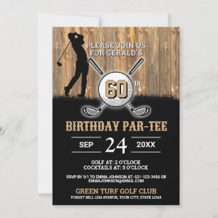 Elegant Golf Birthday Design Inbjudningar