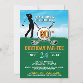 Elegant Golf Birthday Design Inbjudningar