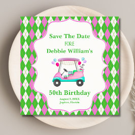 Elegant Golf Cart Redo för kvinnors födelsedag Spara Datumet