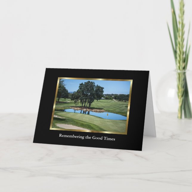 Elegant Golf Course Sympathy Card for a Golfer Kort (Framsida)