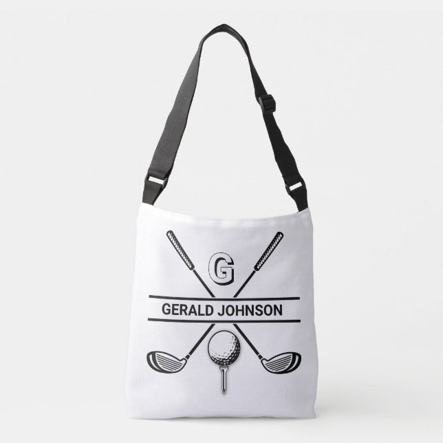 Elegant Golf Monogram Design Axelväska (Framsida)
