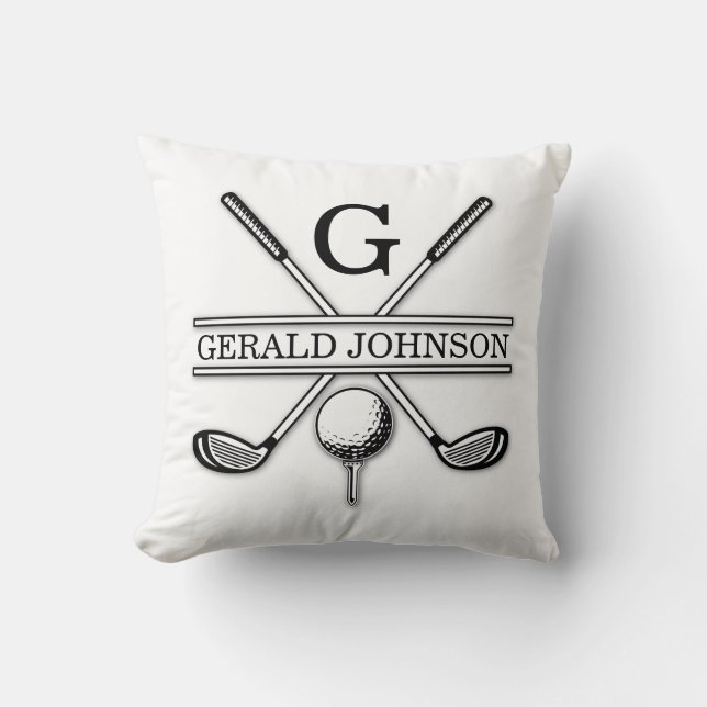 Elegant Golf Monogram Design Dekorativ kudde (Framsida)