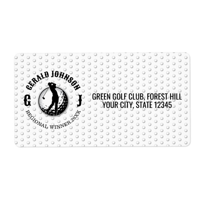 Elegant Golf Monogram Design Fraktsedel (Framsidan)
