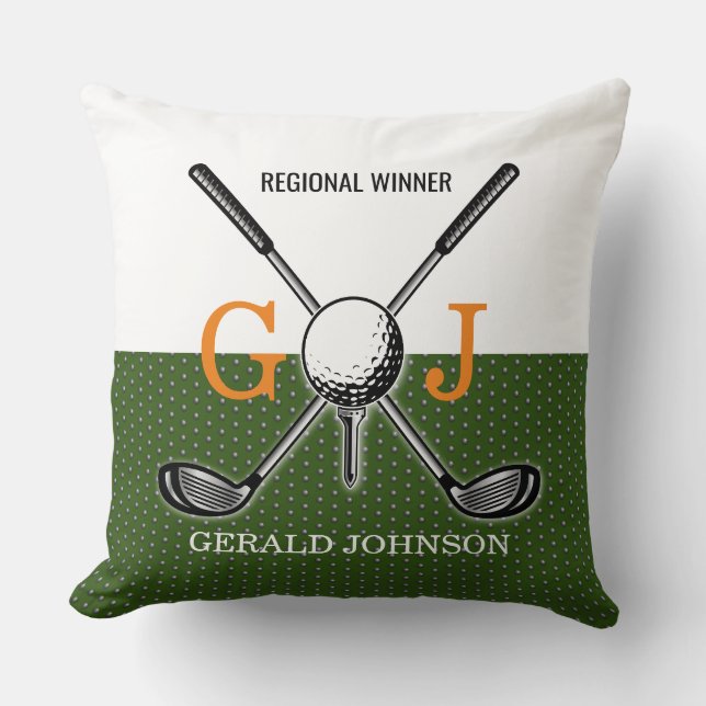 Elegant Golf Monogram Design Kudde (Framsida)