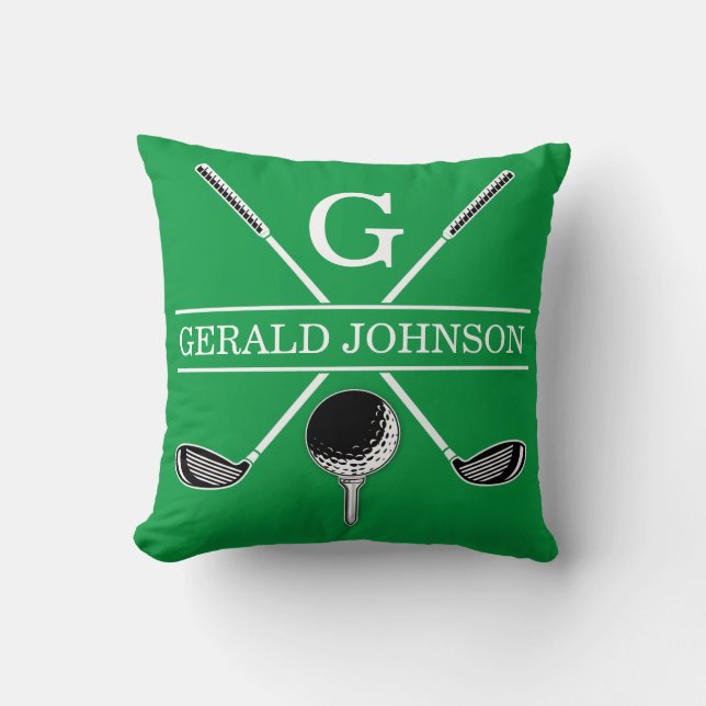 Elegant Golf Monogram Design Kudde (Framsida)
