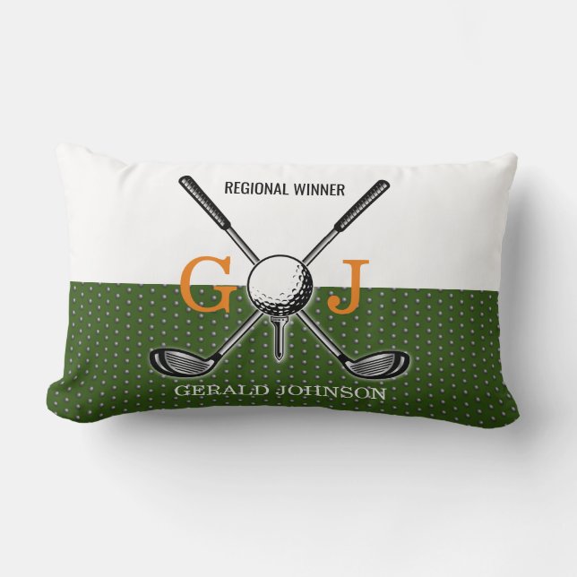 Elegant Golf Monogram Design Lumbarkudde (Framsida)