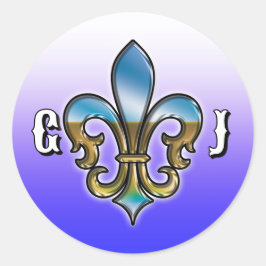 Elegant Golf Monogram Design Runt Klistermärke