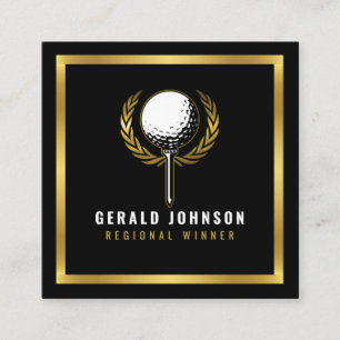 Elegant Golf Monogram Design Square Business Car Fyrkantigt Visitkort