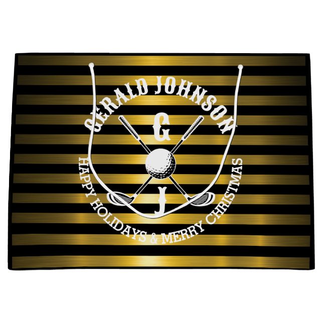 Elegant golf-monogram för högtider (Framsidan)