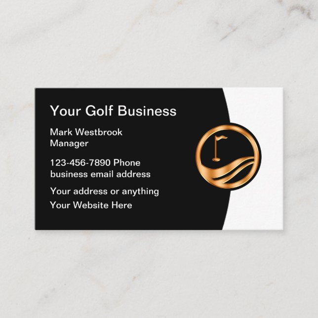 Elegant golf-tema affärs-kortsmall visitkort (Framsida)