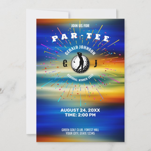Elegant golf-tema design inbjudningar (Framsida)
