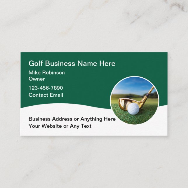 Elegant golf-tema moderna visitkort (Framsida)