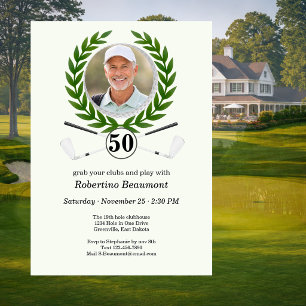 Elegant golf-tema spelarupplevelse 50-årsdag inbjudningar