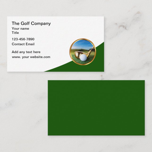 Elegant golf-tema visitkort design (Fram/baksida)