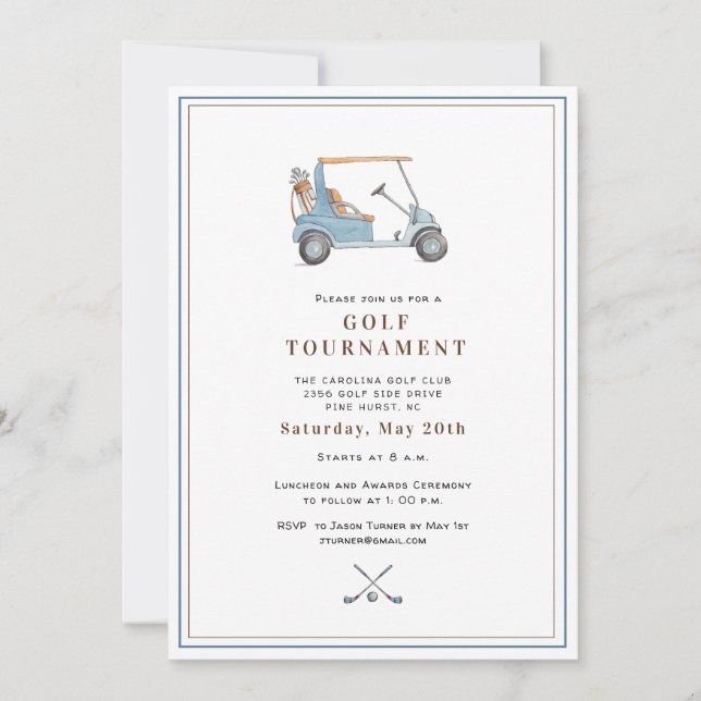 Elegant Golf Tournament  Invitation Inbjudningar (Framsida)