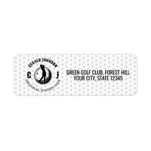 Elegant golfmonogramdesign returadress etikett