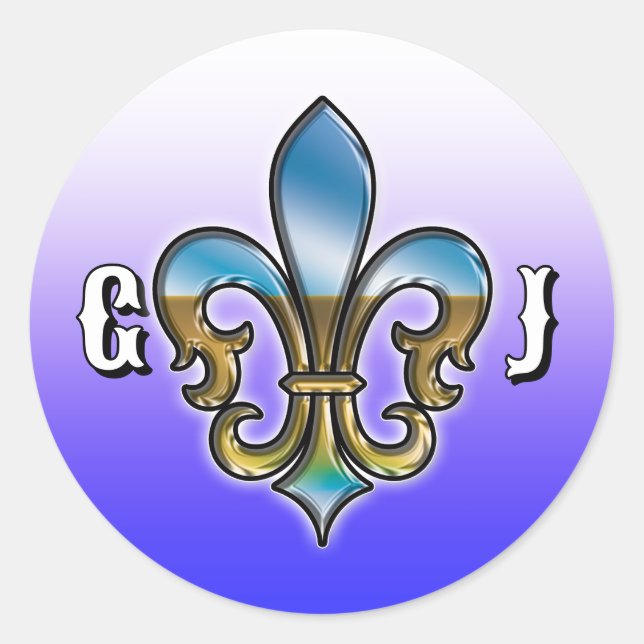Elegant golfmonogramdesign runt klistermärke (Framsida)