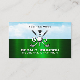 Elegant golfmonogramdesign visitkort