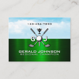 Elegant golfmonogramdesign visitkort