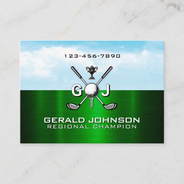 Elegant golfmonogramdesign visitkort (Framsida)