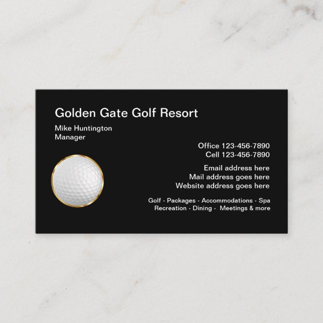 Elegant golfsemester tema  visitkort (Framsida)