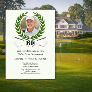 Elegant golfupplevelse 60-årsdag inbjudningar